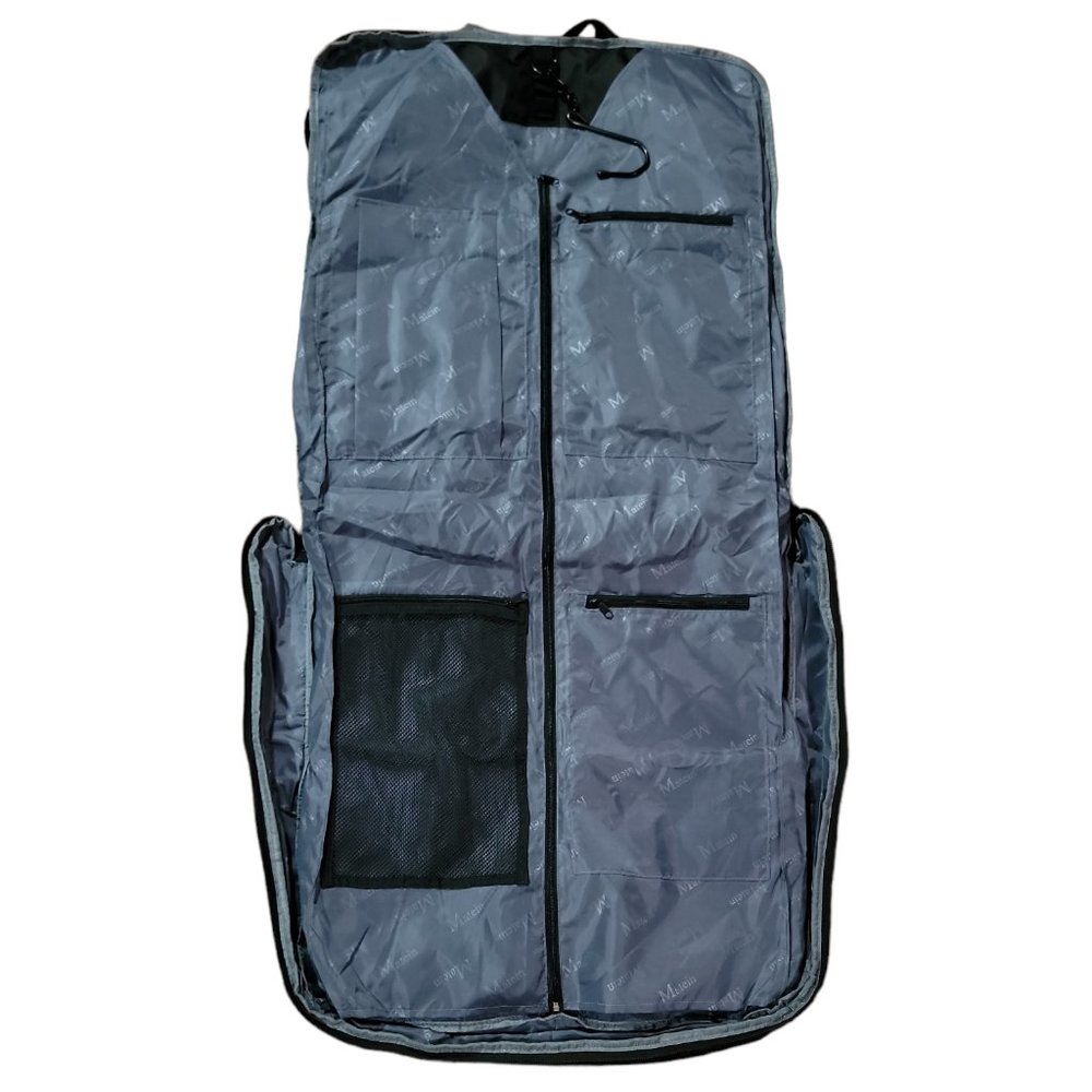 Mantein Black Garment Bag Large Suit Travel Bag Pockets Shoulder Strap Foldable - Picture 5 of 9